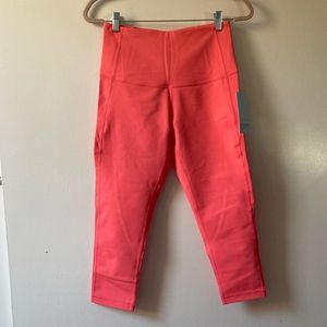 Zella • Pink High Waisted Cropped Leggings